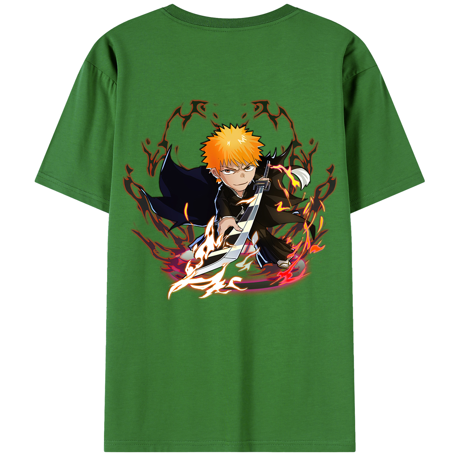 （画像用） ブリーチ 黒崎一護（くろさき いちご）BLEACH Kurosaki Ichigo レディース半袖Tシャツ(バックプリント)